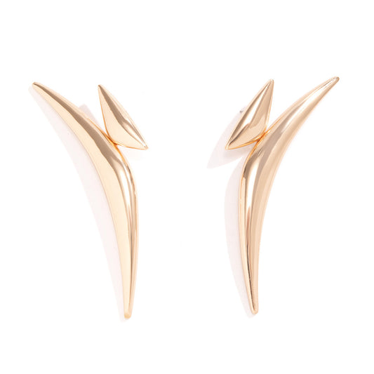 1 Piece large Stylish Solid Color Plating Alloy Ear Studs