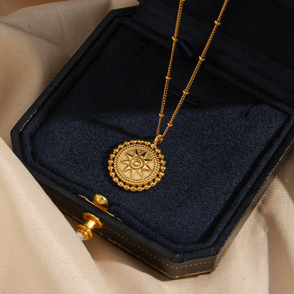 18K Gold Plated sun star necklace