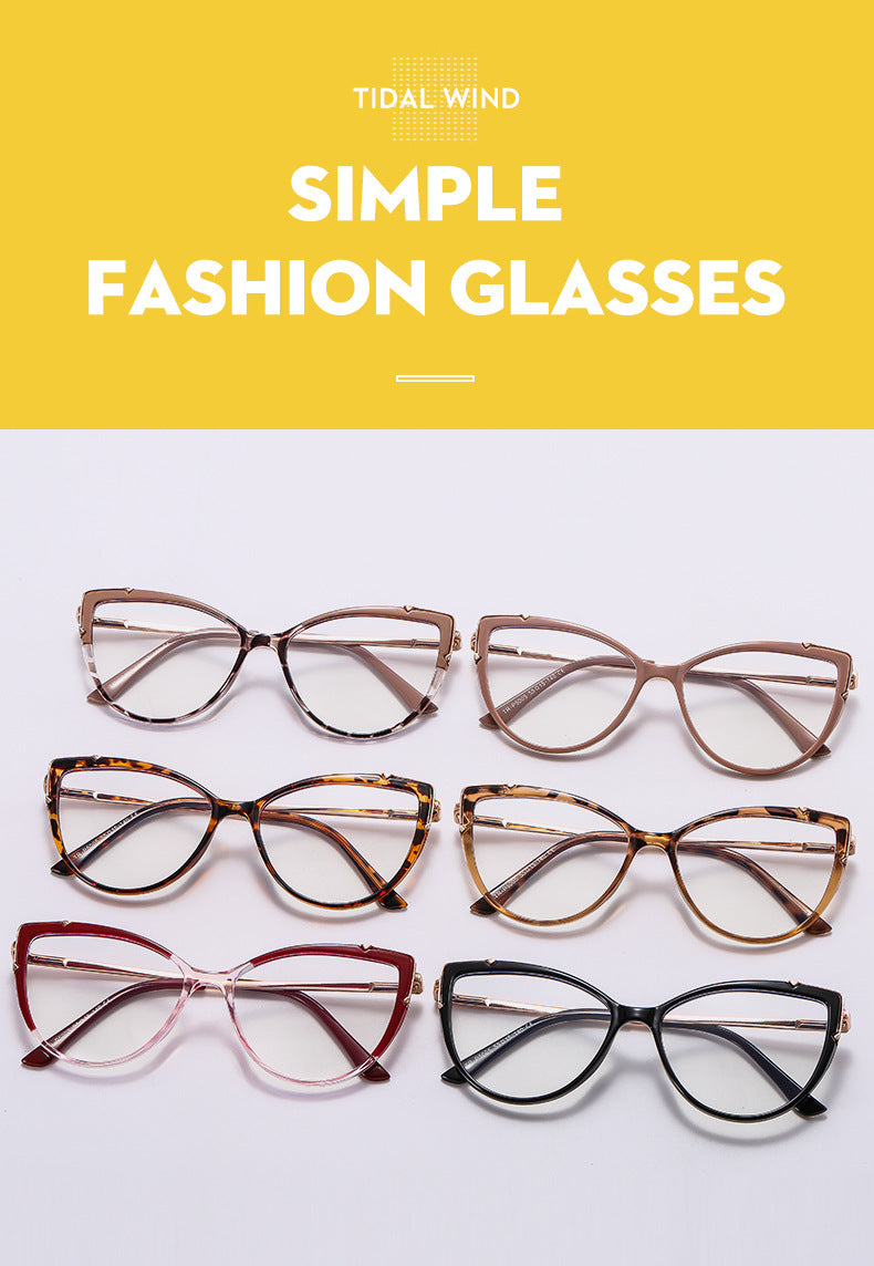 fashion color block ac square full frame optical glasses