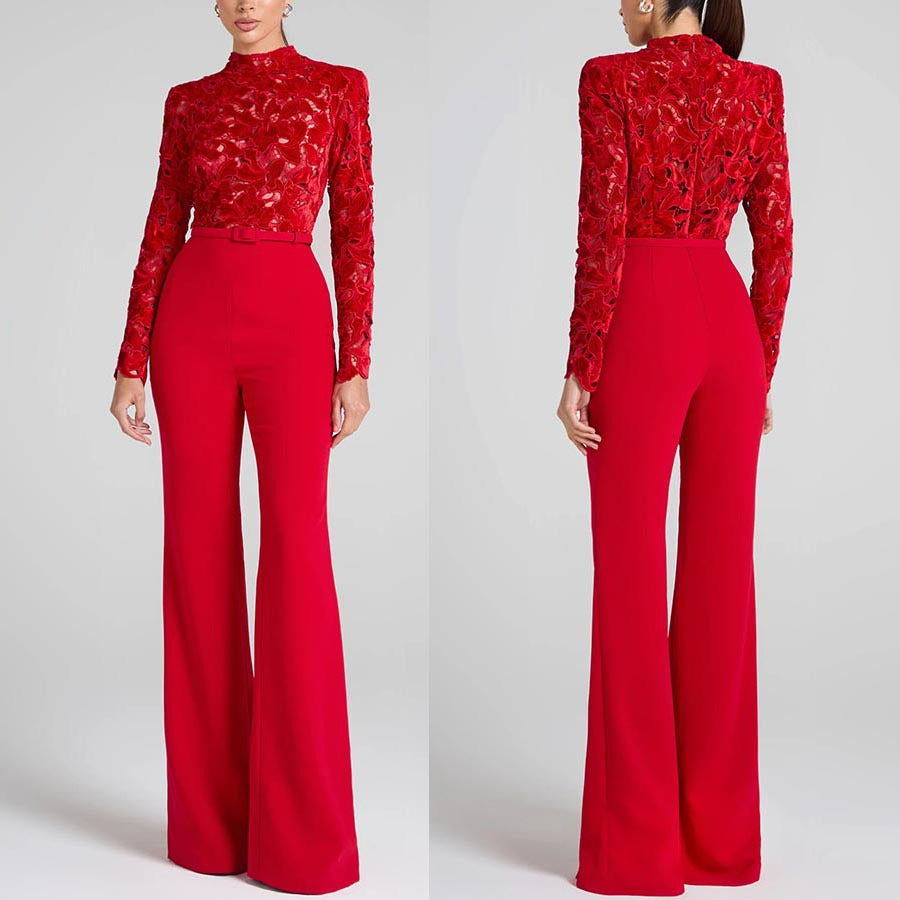 Red Elegant Style Jumpsuit