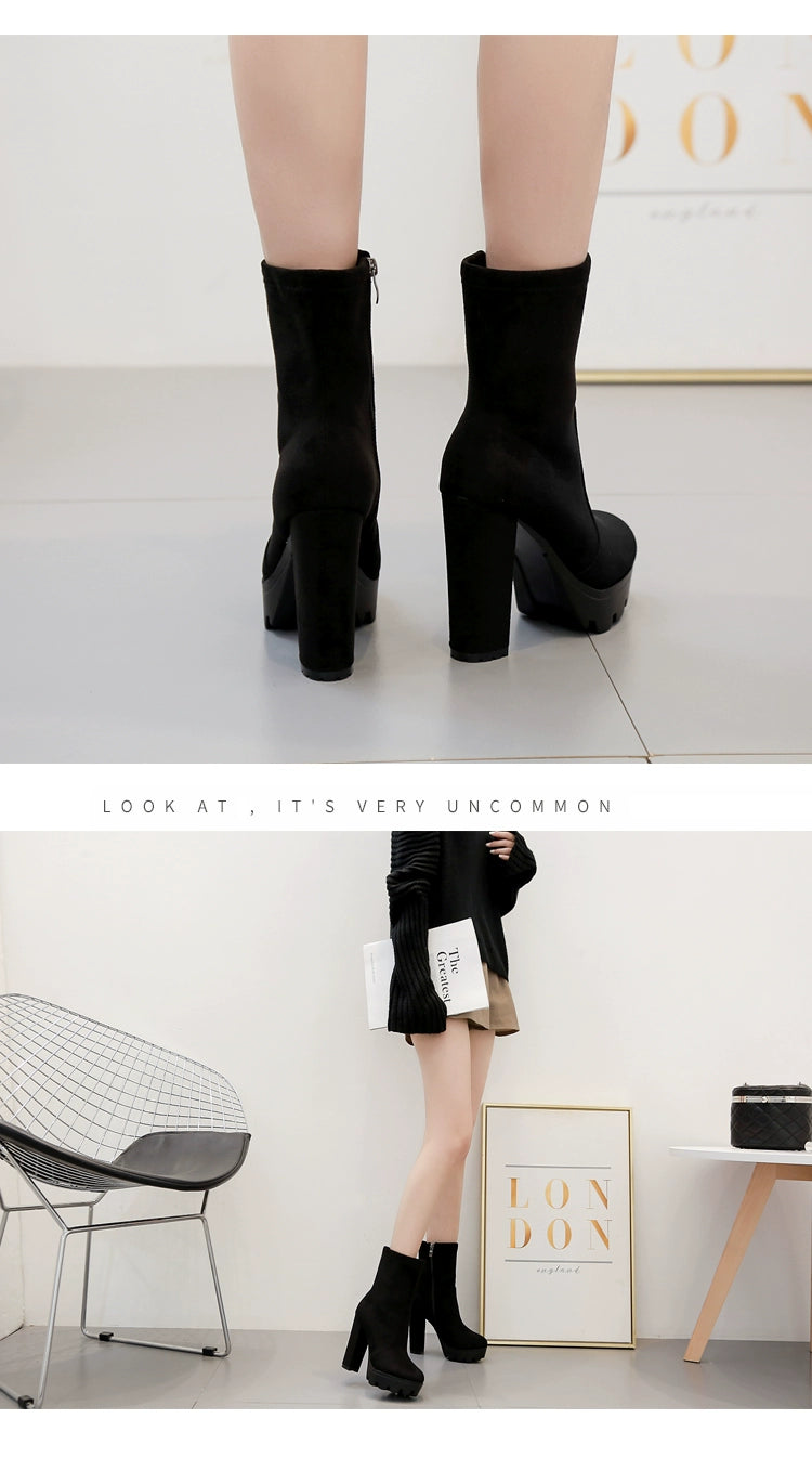 Round Toe Heeled Boots