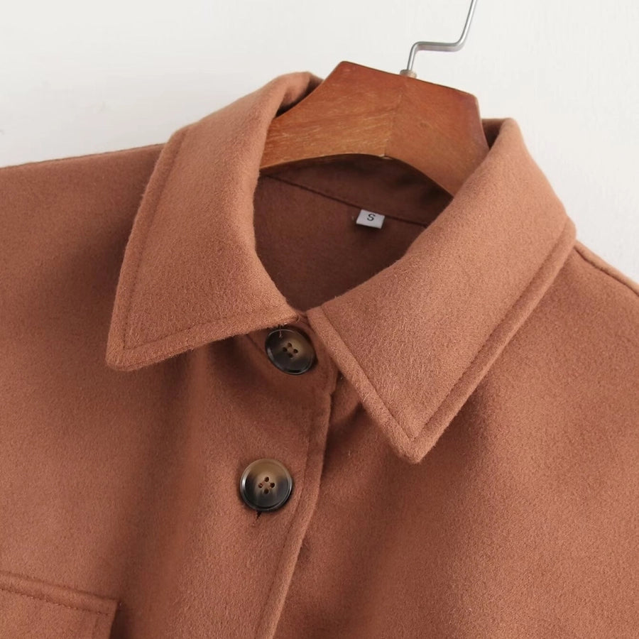 Brown Belt Breasted Jacket