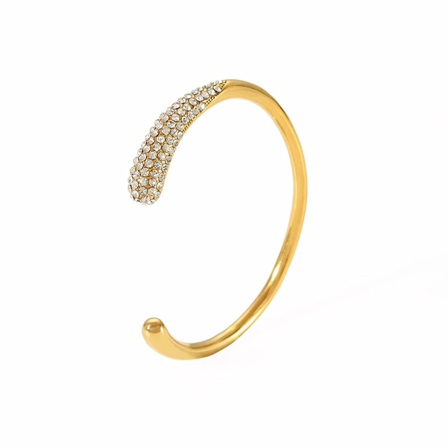 18K gold plated Stylish Bangle With Sparkling Rhinestones.