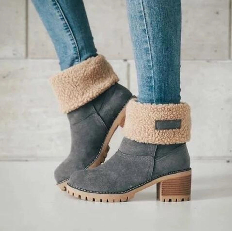 Wool plush short velvet boots