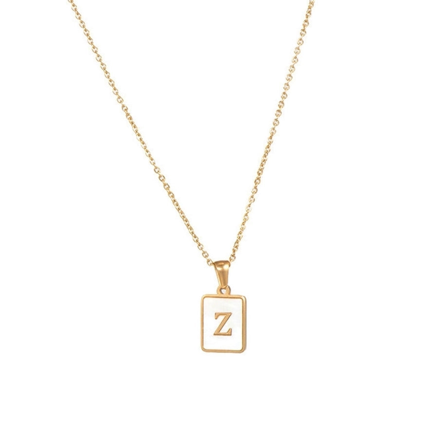 Letter Style Gold Plating Necklace.