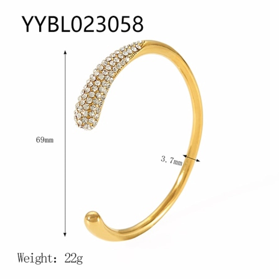 18K gold plated Stylish Bangle With Sparkling Rhinestones.