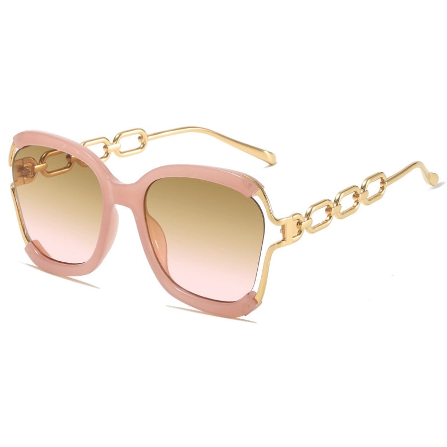 elegant solid color pc square half frame women's sunglasses