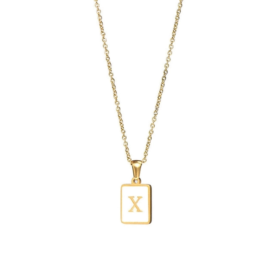 Letter Style Gold Plating Necklace.