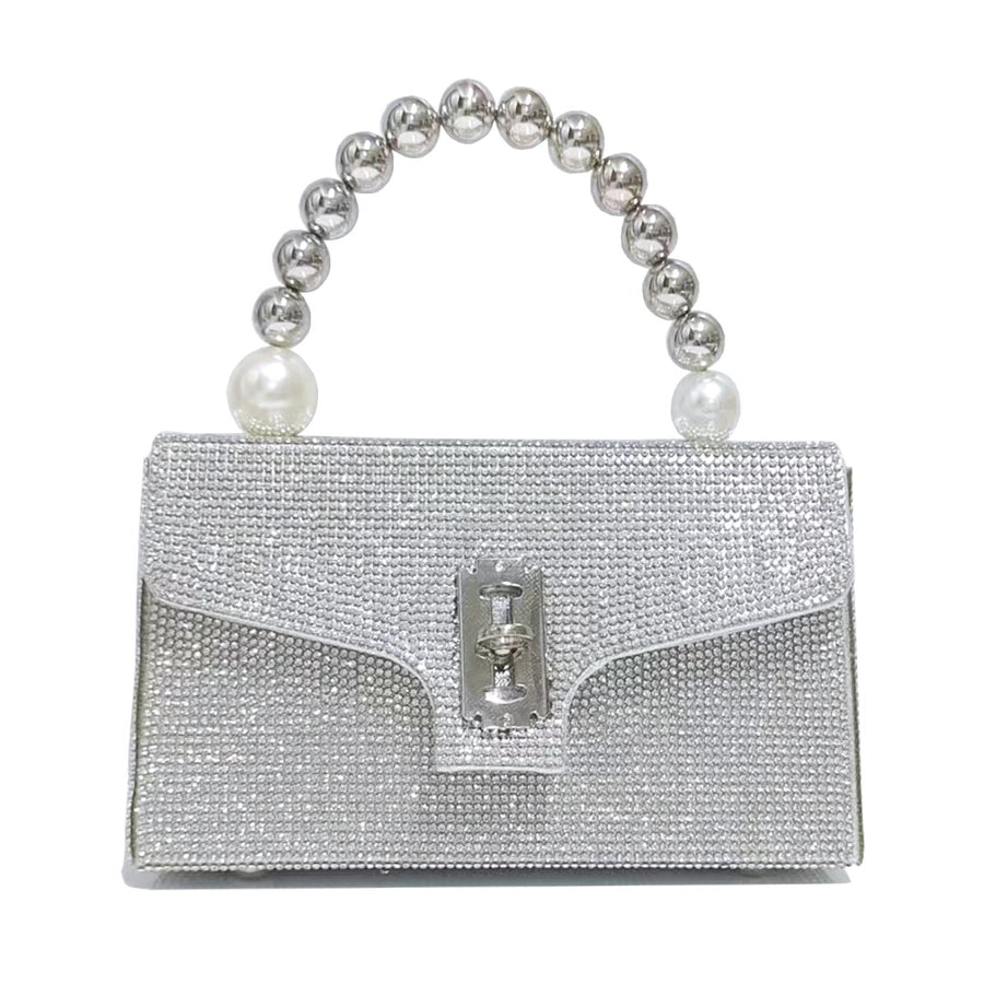 Rhinestone Elegant Square Lock Clasp Evening Bag