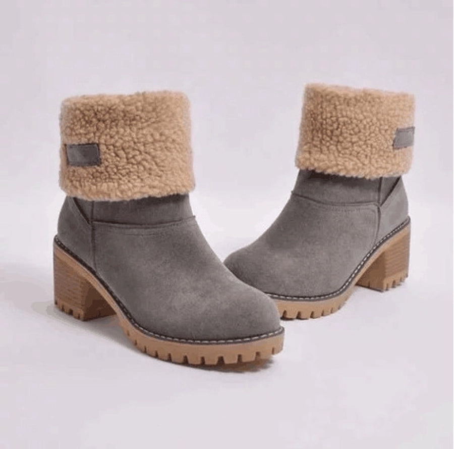 Wool plush short velvet boots