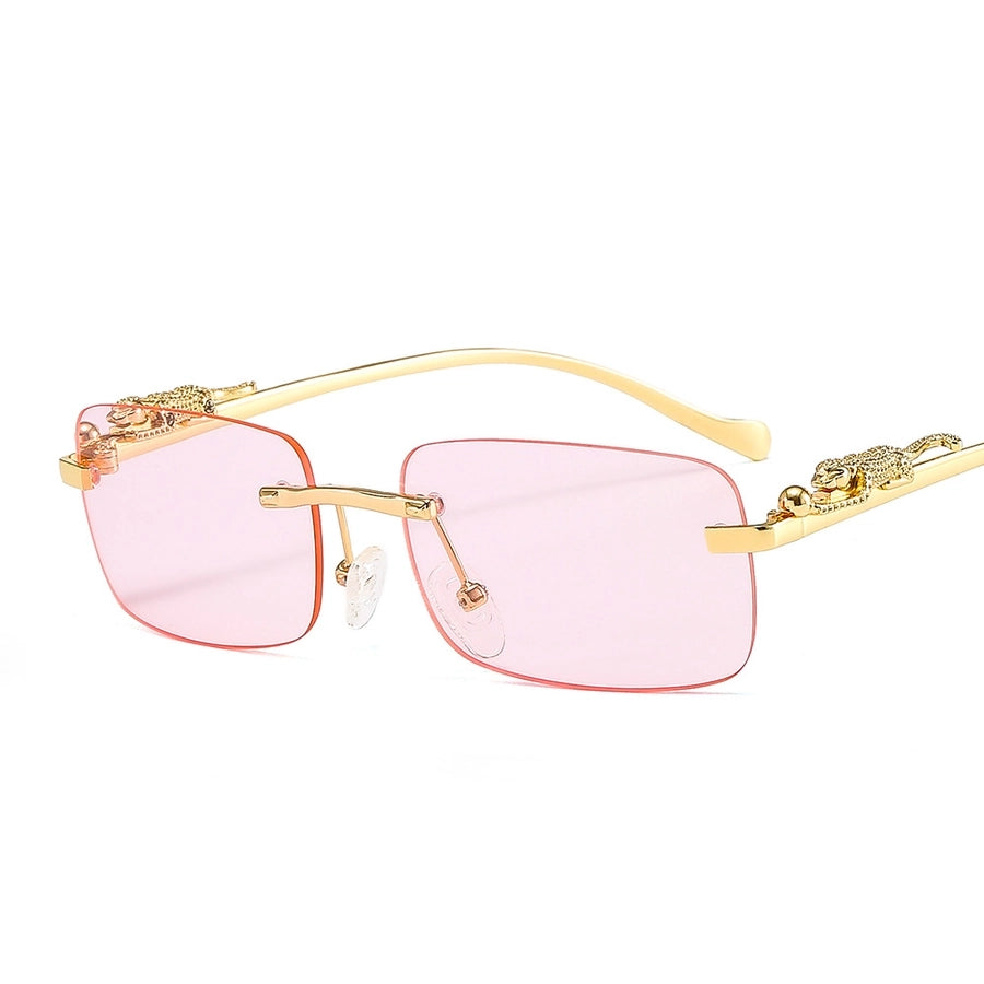 fashion animal pc square frameless women's sunglasses