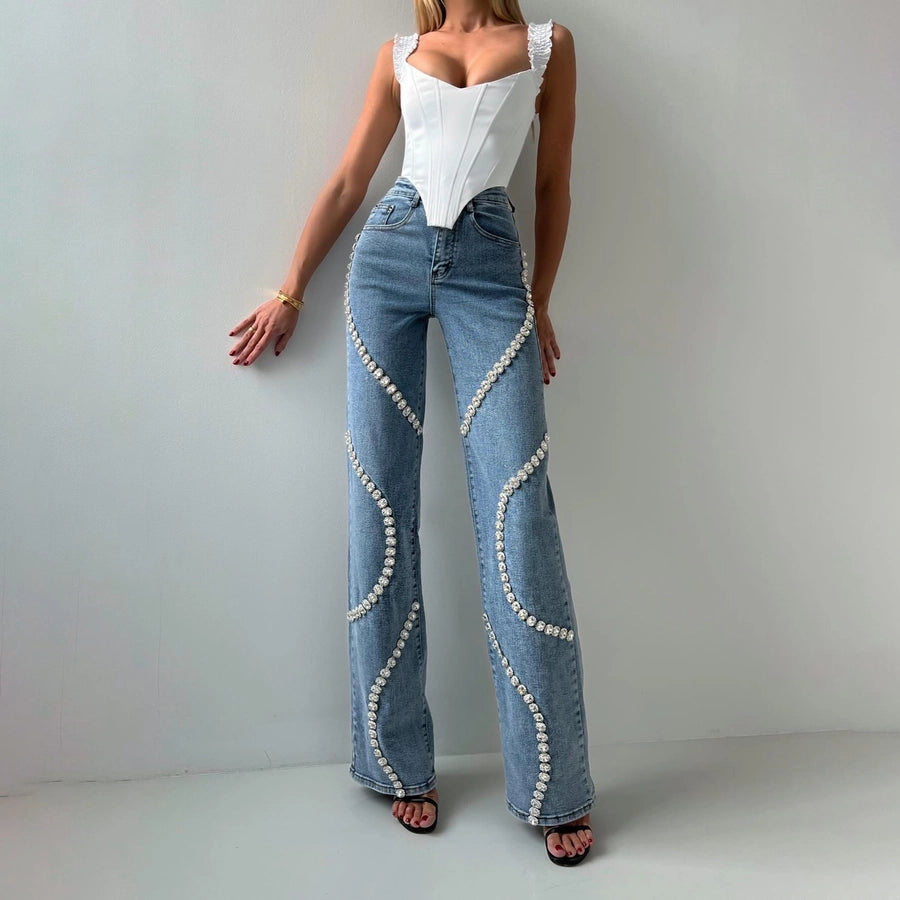 Geometric Diamond Jeans