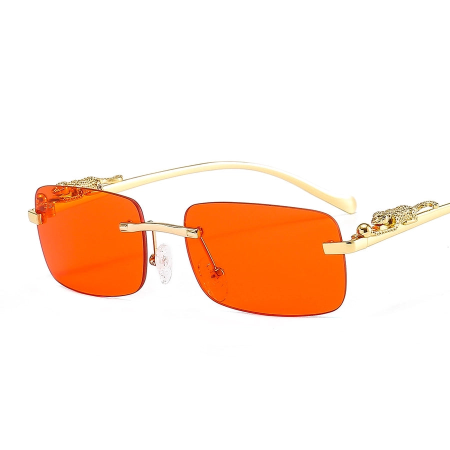 fashion animal pc square frameless women's sunglasses