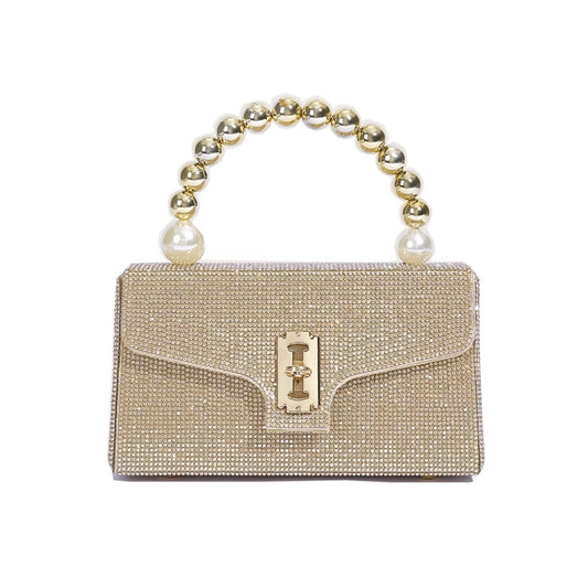 Rhinestone Elegant Square Lock Clasp Evening Bag