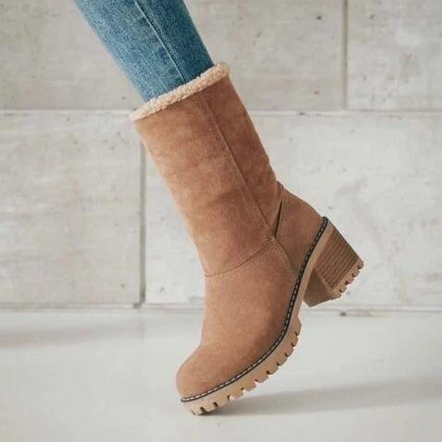 Wool plush short velvet boots