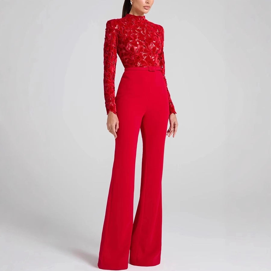 Red Elegant Style Jumpsuit