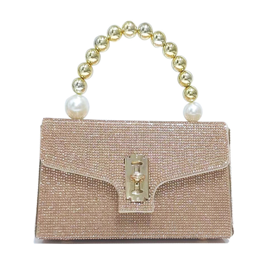 Rhinestone Elegant Square Lock Clasp Evening Bag