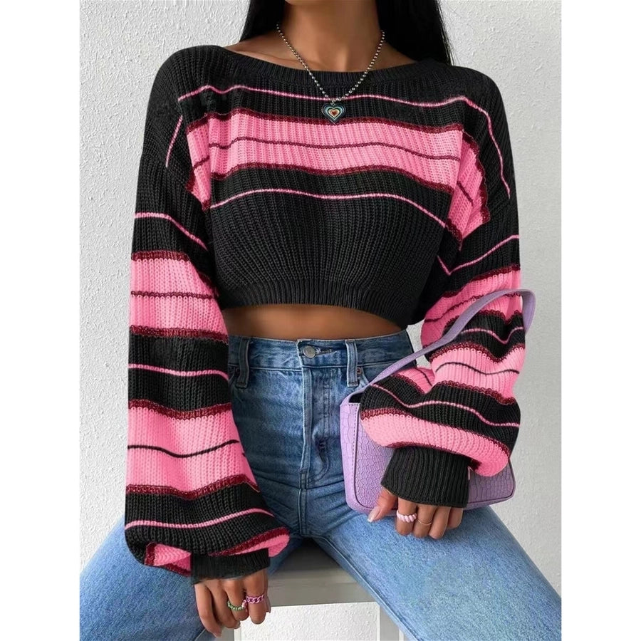 Casual Colour Block Stripe Sweater