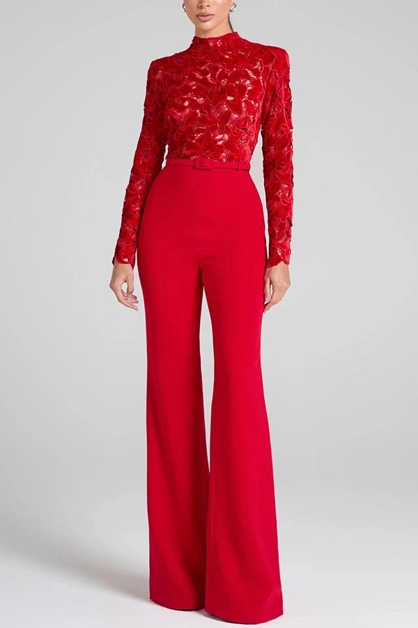 Red Elegant Style Jumpsuit