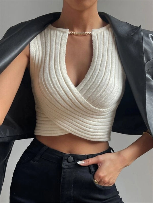 Crop Top Tank Top Chain