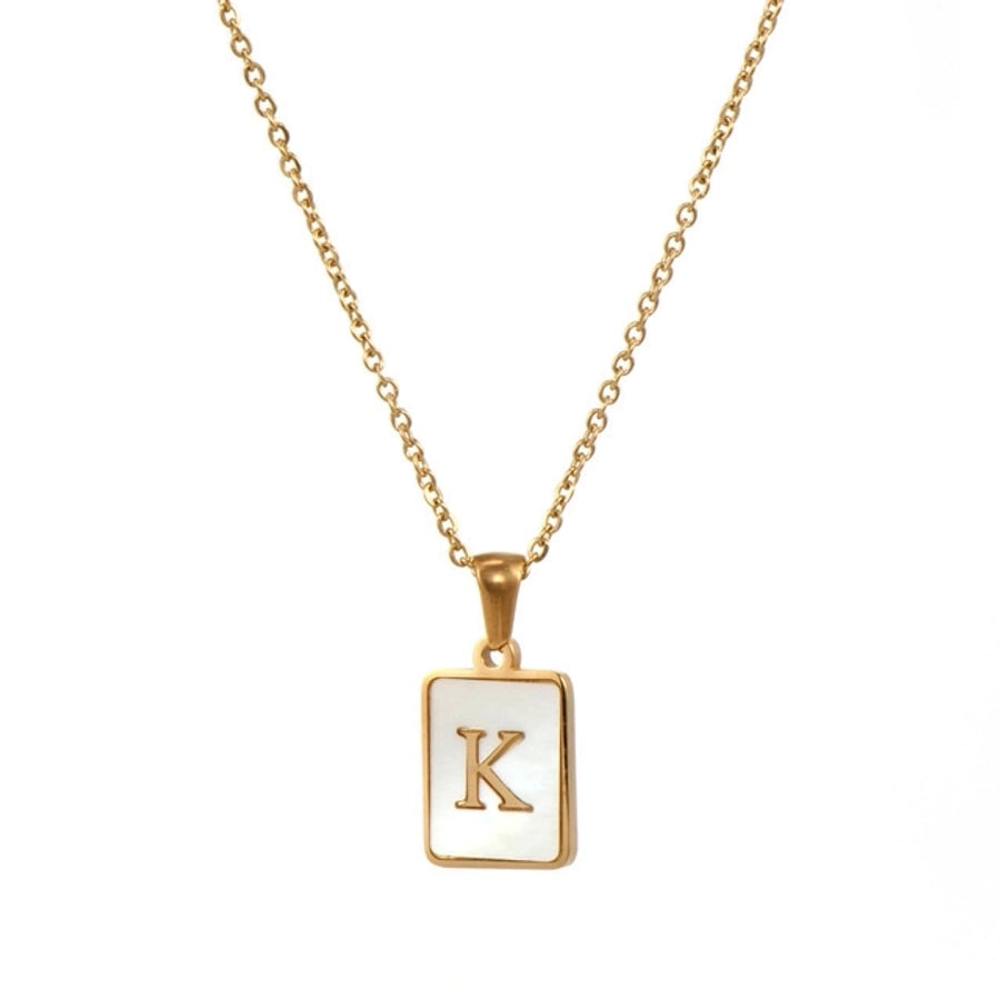 Letter Style Gold Plating Necklace.