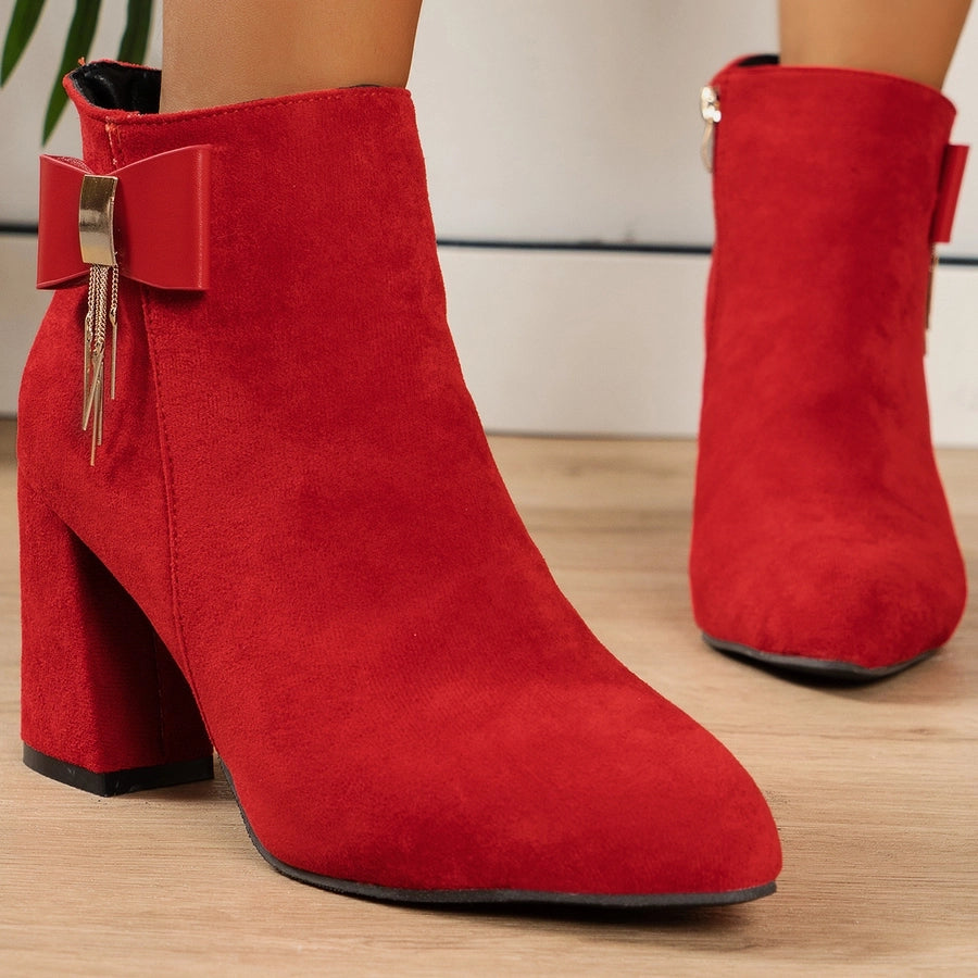 Plus Size High Heel Short Boots