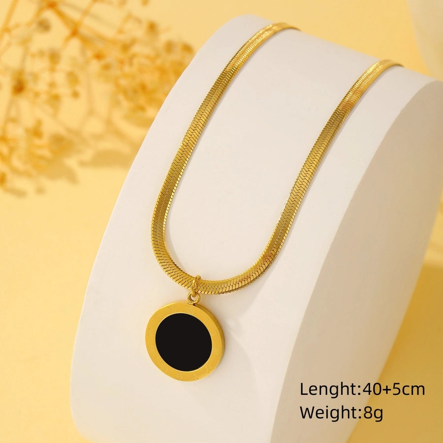 18K Gold Plated Simple Style Classic Style Roman Pendant Necklace