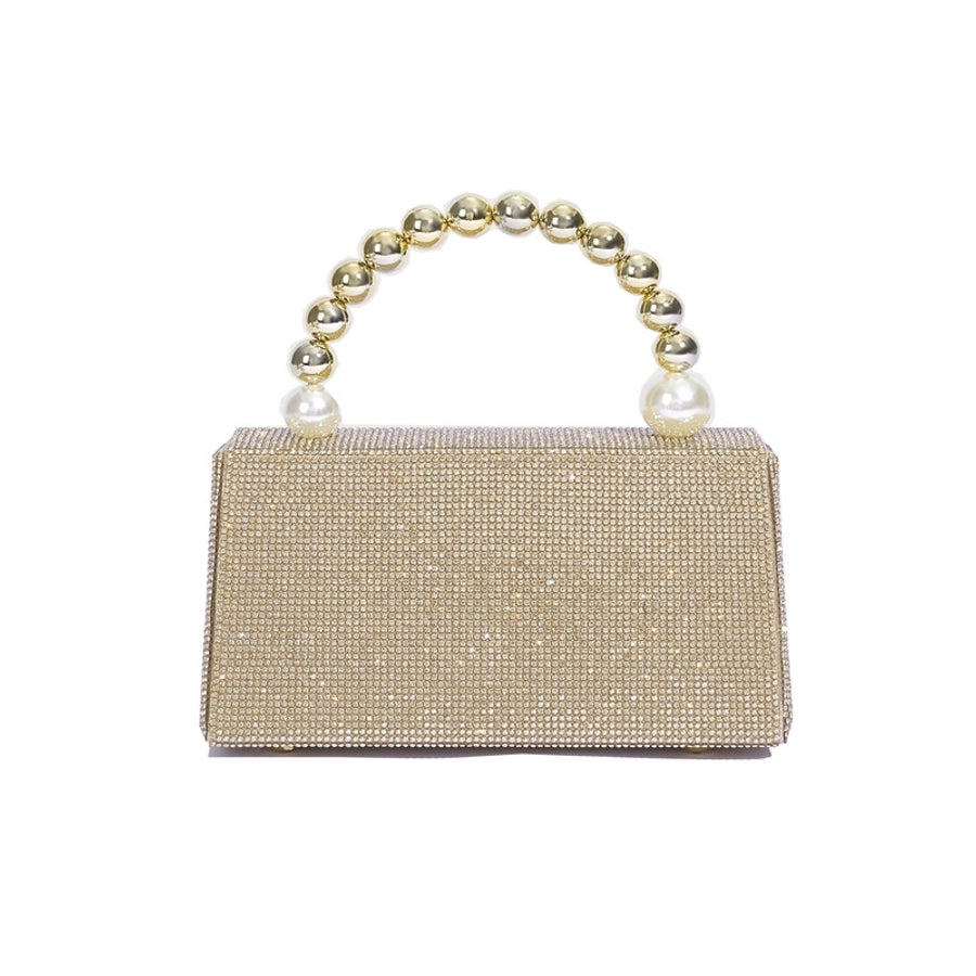 Rhinestone Elegant Square Lock Clasp Evening Bag