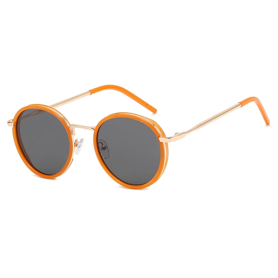 Simple Style Solid Color Ac Round Frame Full Frame Women's Sunglasses