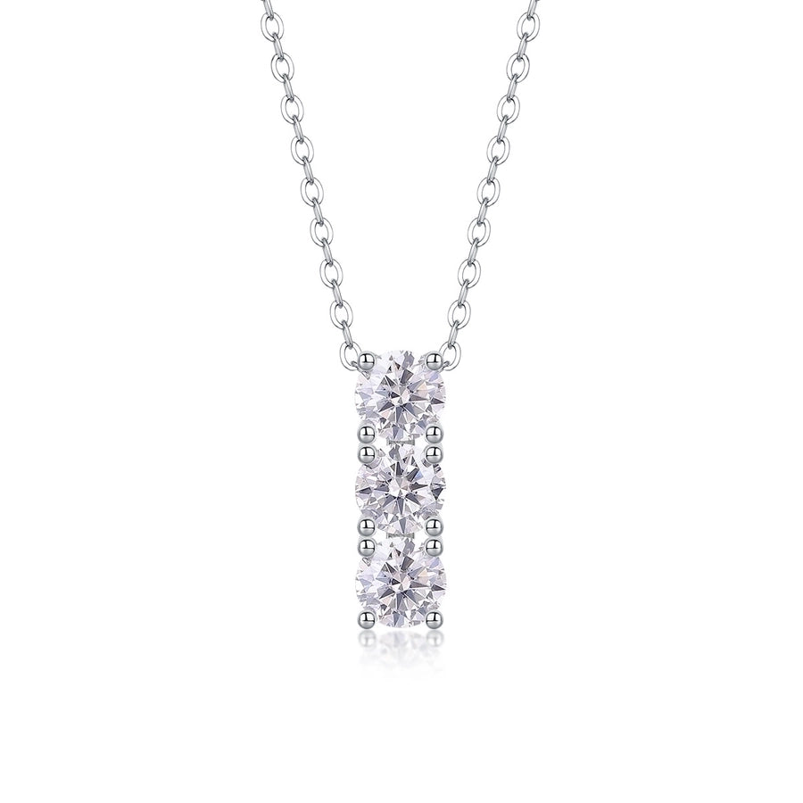 Moissanite sterling silver pendant necklace