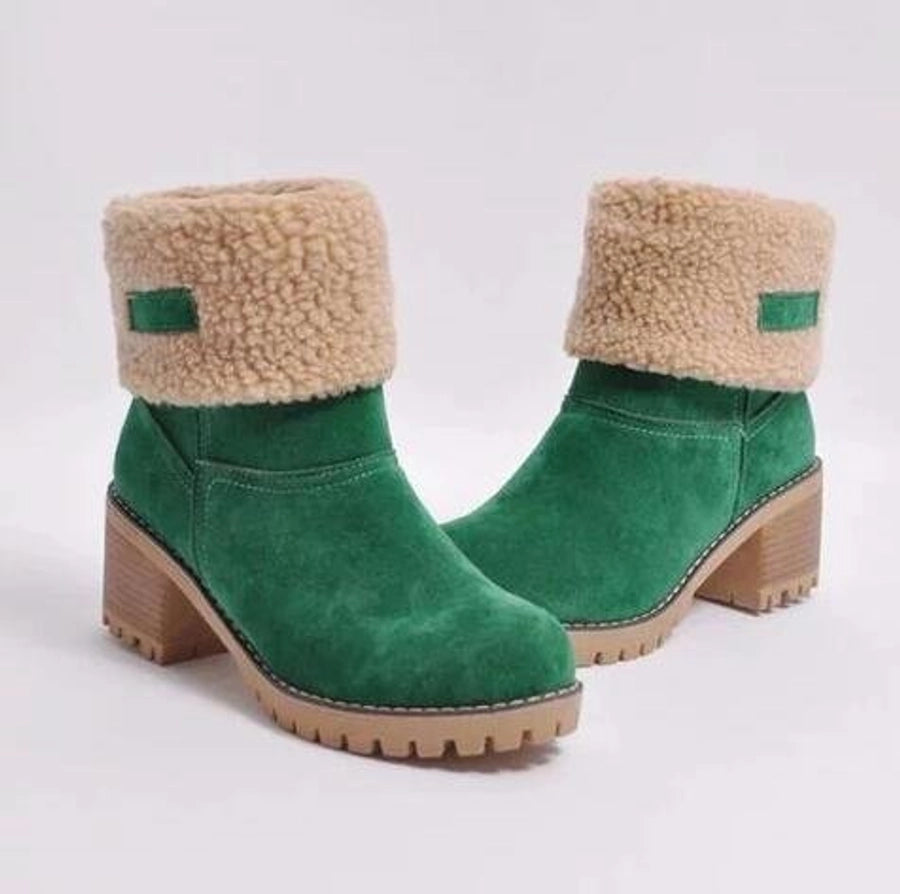 Wool plush short velvet boots