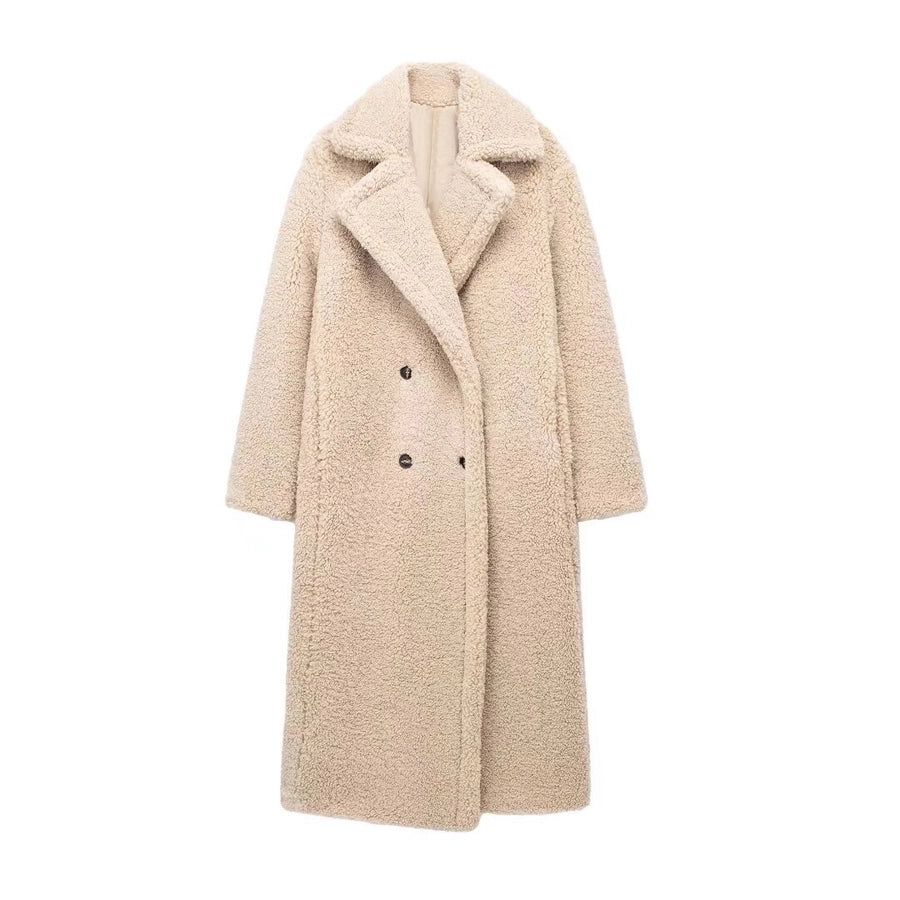 Long Loose Fleece Thickened Overcoat Jacket