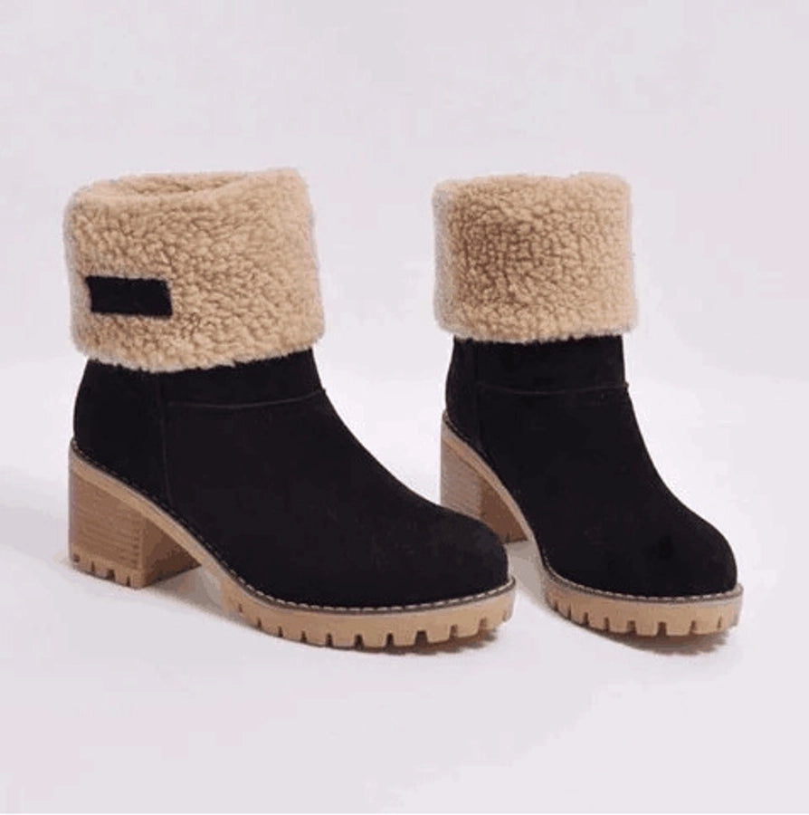 Wool plush short velvet boots