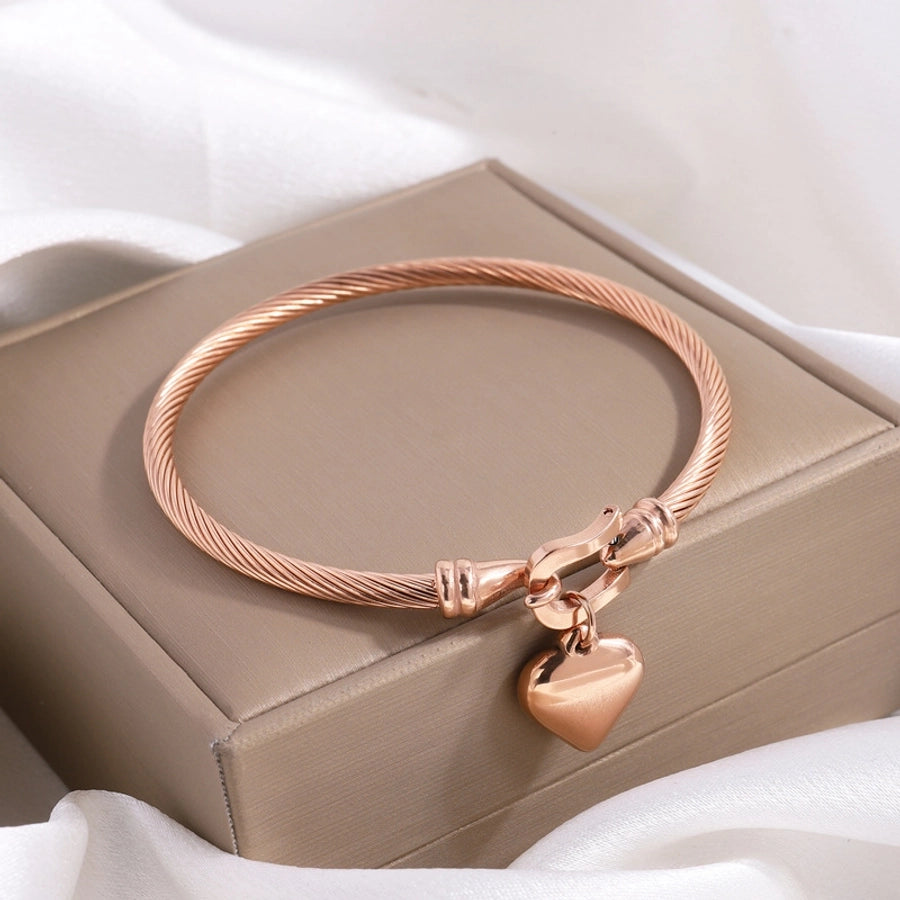 Rose gold plated Heart Shape Bangle