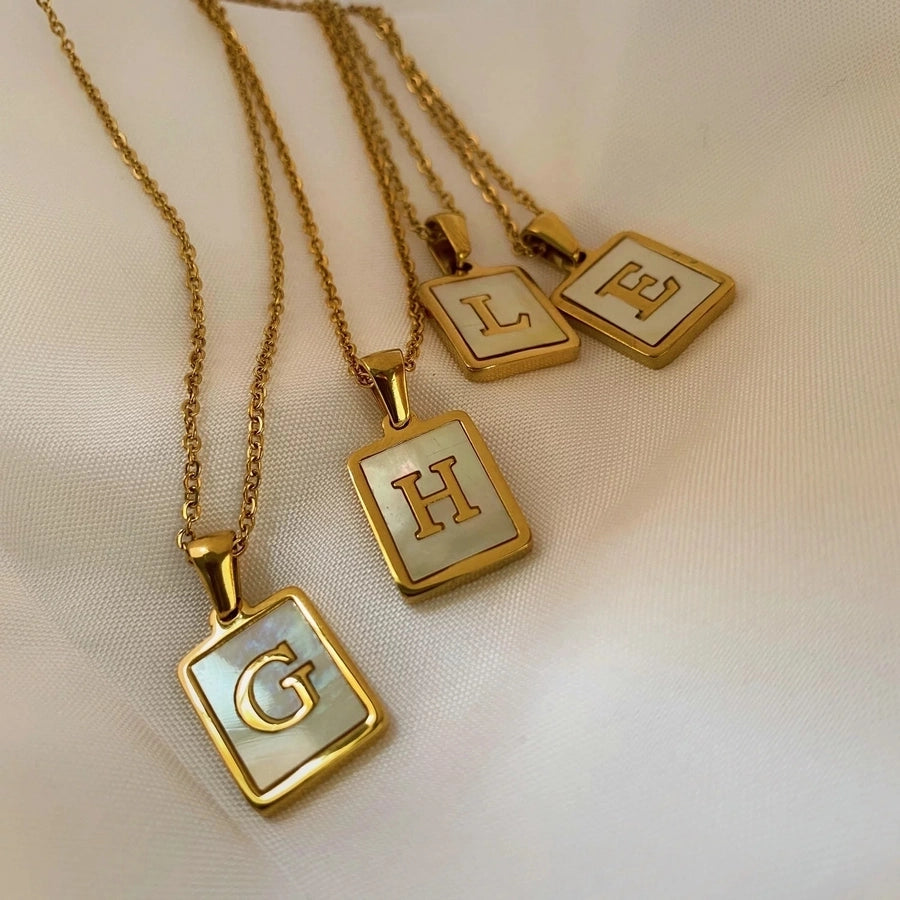 Letter Style Gold Plating Necklace.