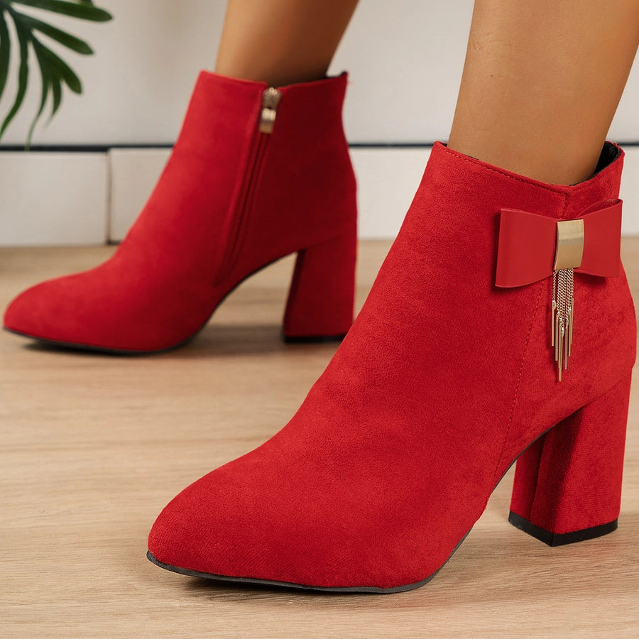 Plus Size High Heel Short Boots