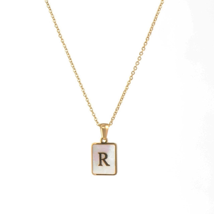 Letter Style Gold Plating Necklace.