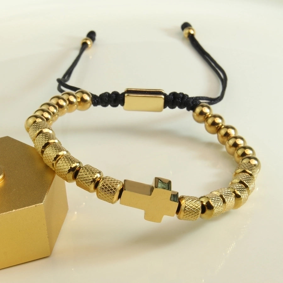 Cross beaded  / 18K Gold Plated Bracelets