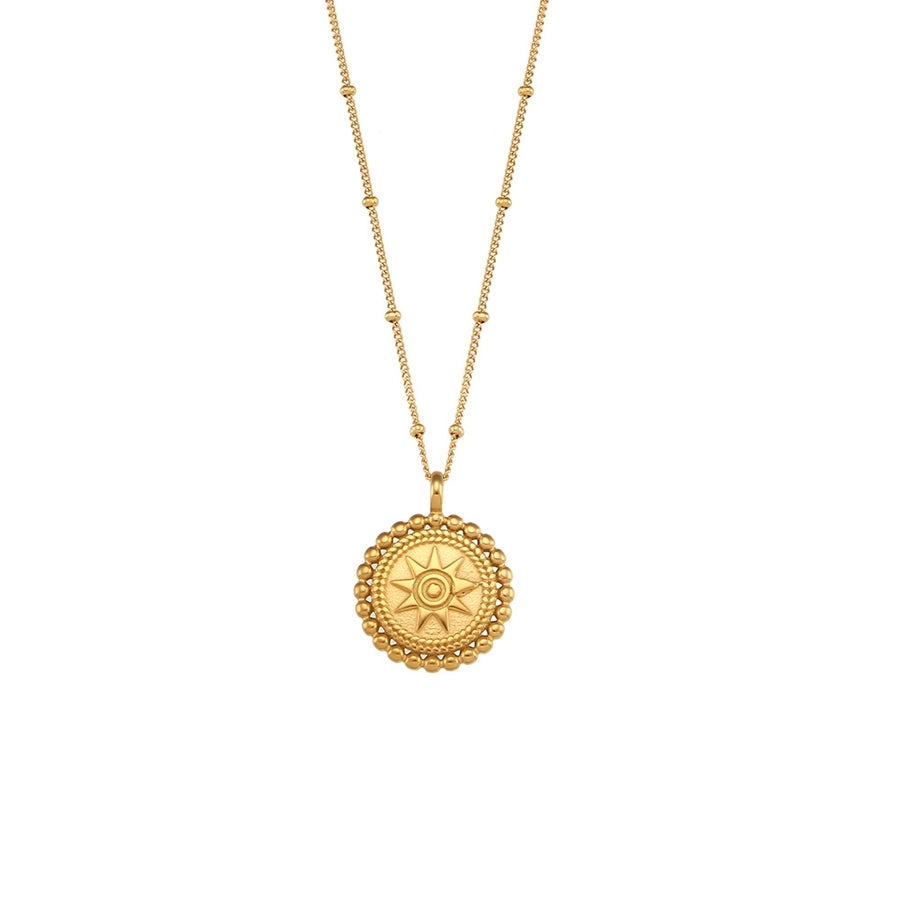 18K Gold Plated sun star necklace