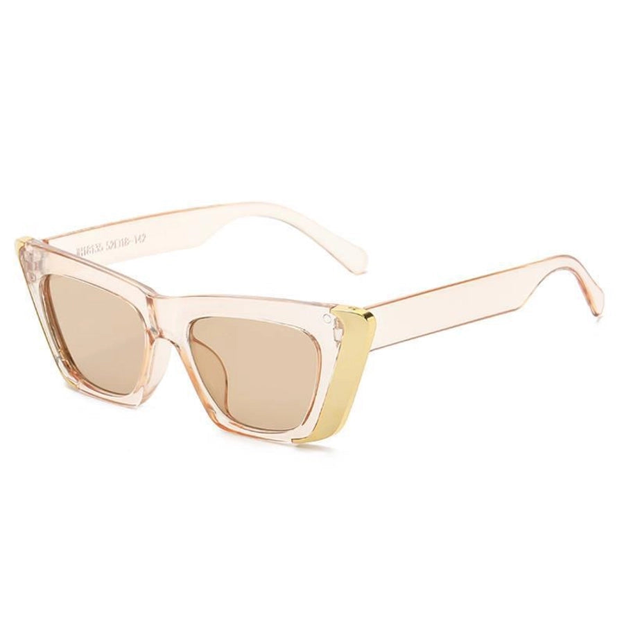 geometric pc cat eye full frame women's sunglasses