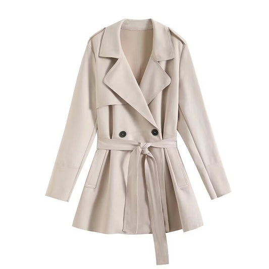 Double Breasted Belt Trench Coat