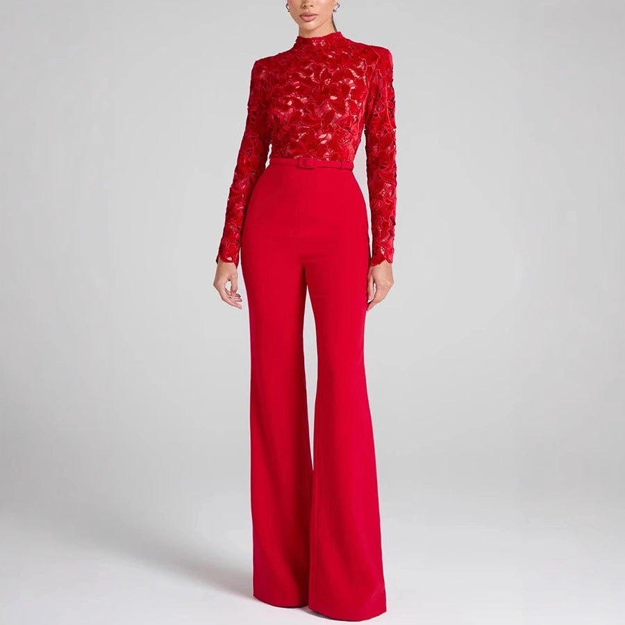 Red Elegant Style Jumpsuit