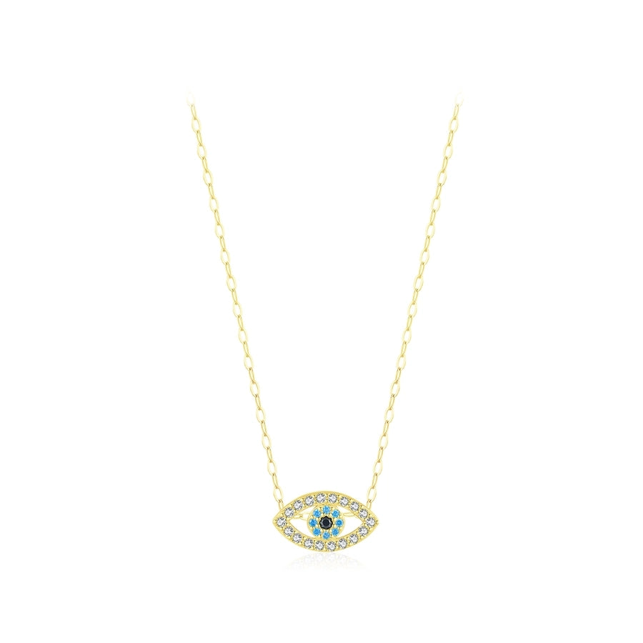 Blue eye sterling silver necklace