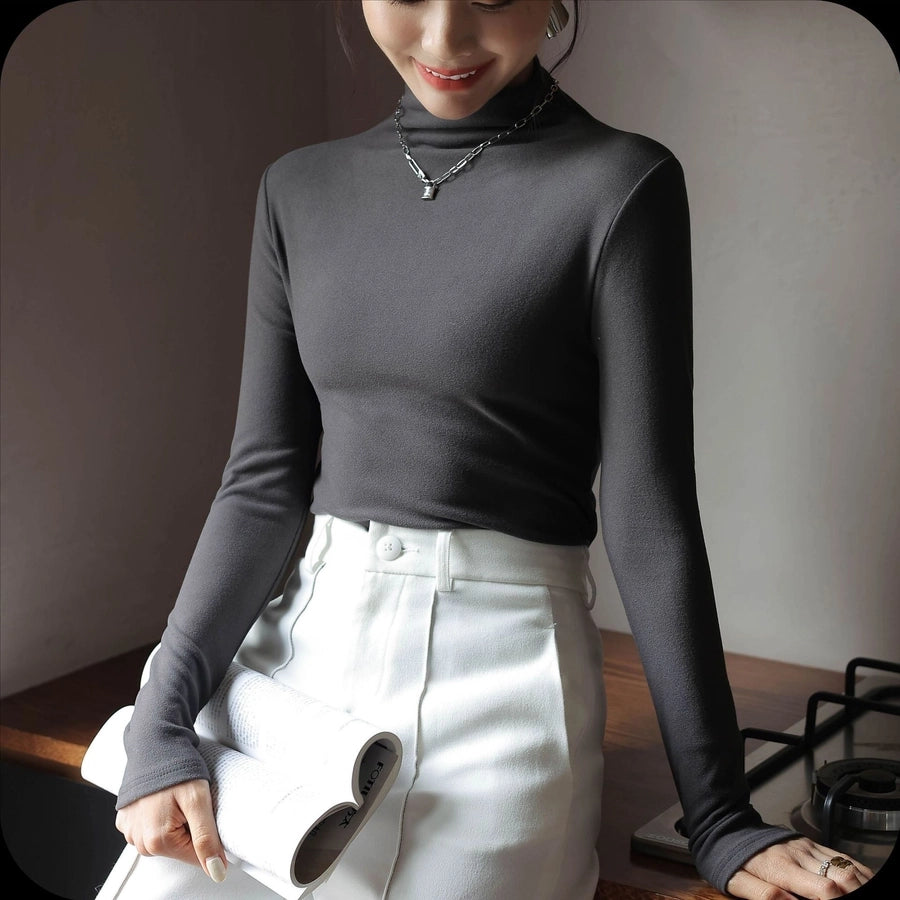 High Neck Style Long Sleeve T Shirt