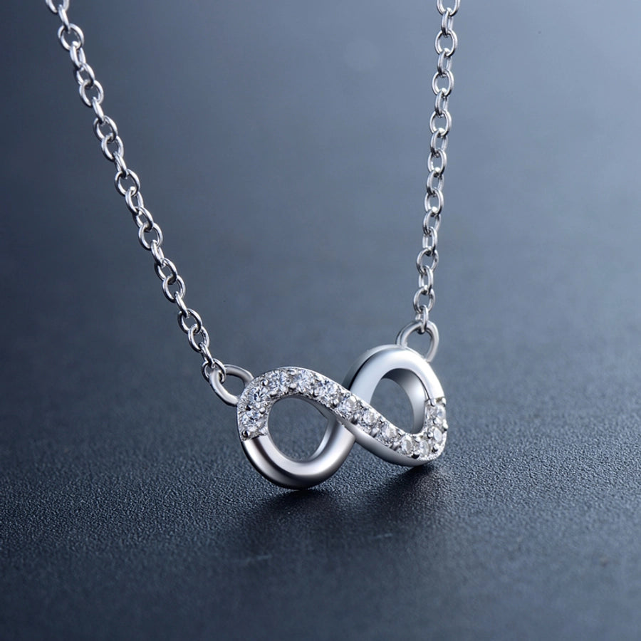 Infinity sterling silver pendant necklace