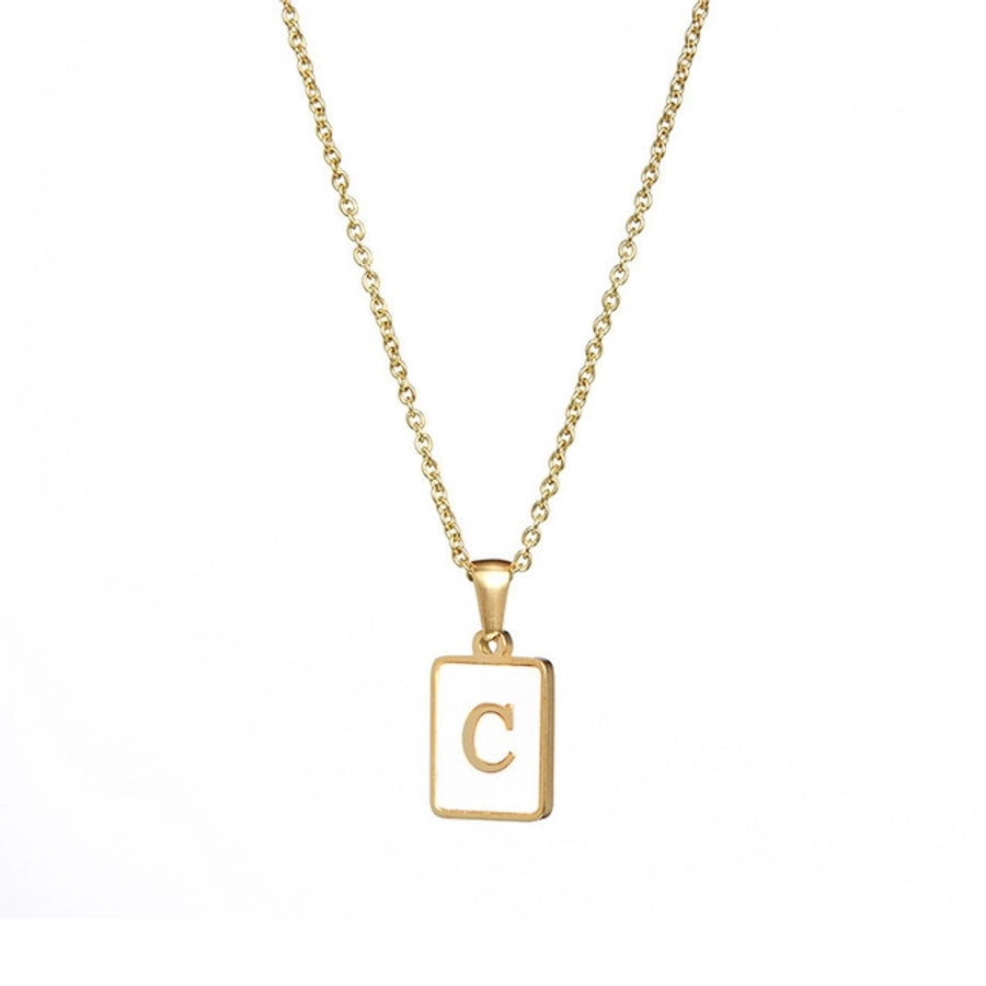 Letter Style Gold Plating Necklace.