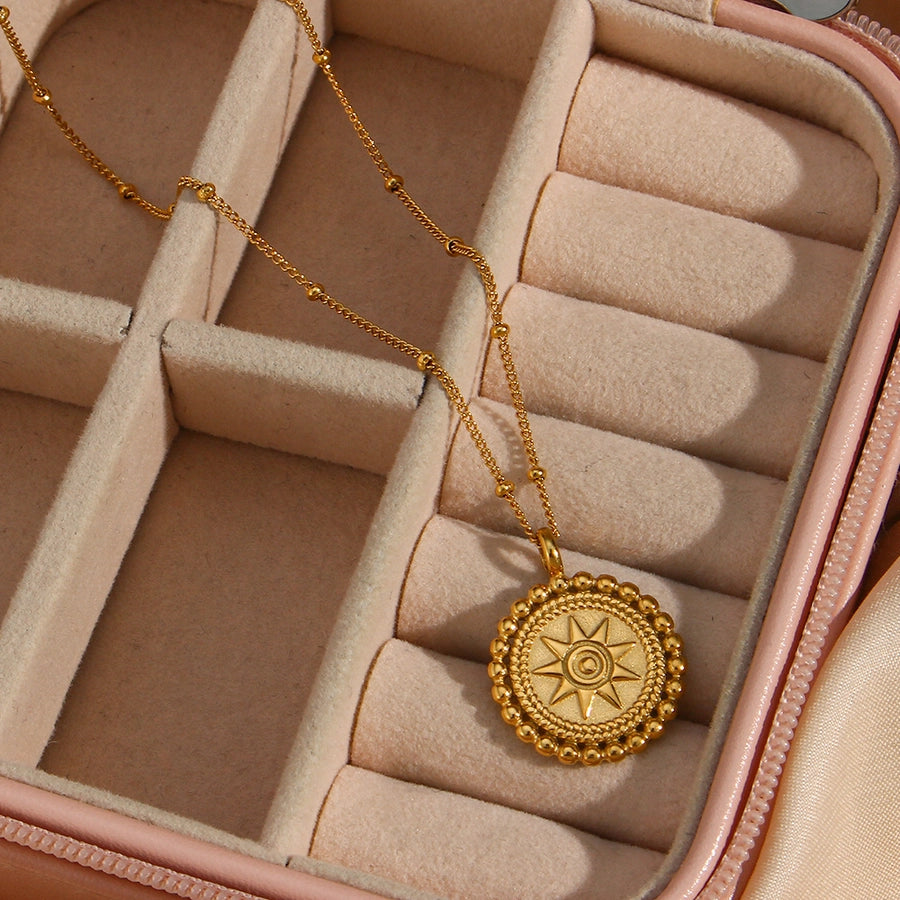 18K Gold Plated sun star necklace