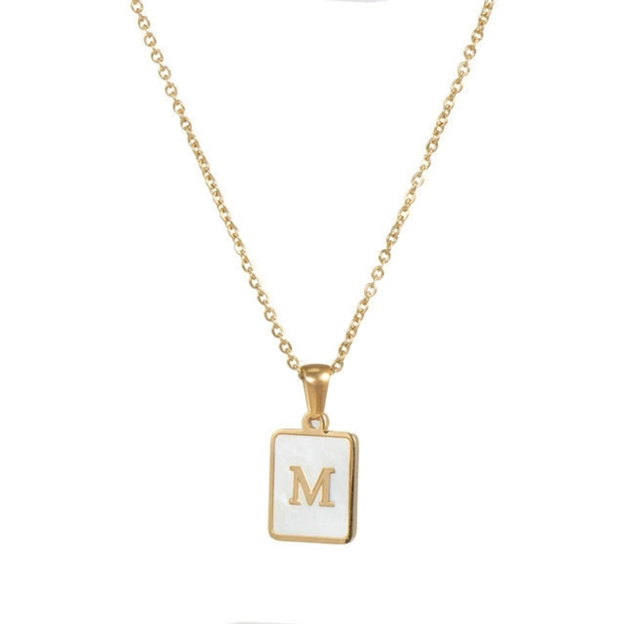 Letter Style Gold Plating Necklace.