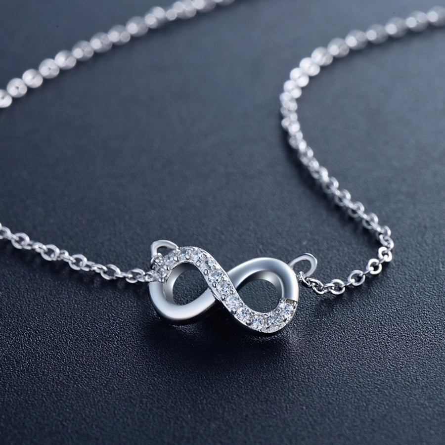 Infinity sterling silver pendant necklace